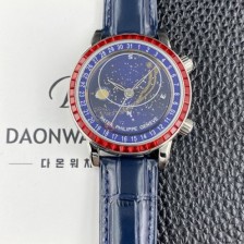 레플리카 [파텍필립] 남성용 그랜드 컴플리케이션 6104P 문페이즈 43mm 오토매틱 Cal.240 타입 블루 다이얼 pat2275  