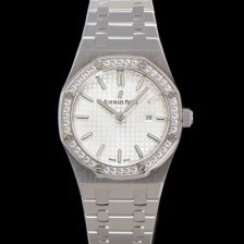 레플리카 [오데마피게] 여성용 로얄오크 67651ST.ZZ.1261ST.01 브레이슬릿 33mm 쿼츠 무브먼트 화이트 와플 다이얼 AUD0252  