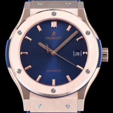 레플리카 [휴블렛] 남성용 클레식 퓨전 511.OX.7180.LR 데일리워치 심플하고 클래식한 타입!! 18k 로즈골드 케이스 블루 썬더스트 다이얼 블루 레더스트랩 오토매틱 무브먼트 HUB0240  