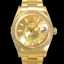 레플리카  [로렉스] 남성용 스카이더웰러 오이스터 퍼페츄얼 오토매틱 Cal.9001타입 42미리 18K 옐루골드 골드다이얼 rol5292  