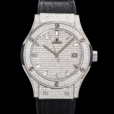 레플리카 [휴블렛] 남성용 클래식 퓨전 565.NX.9010.LR.1704 다이아몬드 셋팅 큐빅/보석 다이얼 42미리 오토매틱 2892 타입 가죽/우레탄 믹스밴드 hub2126  