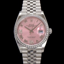 레플리카 [로렉스] 남성용 데이저스트 m126284 로마인덱스 36mm 보석/큐빅 오토매틱 Cal.3235 무브먼트 핑크 다이얼 rol5361  