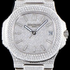 레플리카 [파텝필립] 남성용 파텍필립 5719/10G-010 노틸러스 스위프 세컨즈 럭셔리한 최상급쥬얼 다이아몬드 풀 셋팅 브레이슬릿 Cal.324 S C 오토매틱 무브먼트 PAT0105  