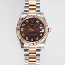 레플리카 [로렉스] 여성용 데이져스트 178271 플루티드 18k 로즈골드 31mm 오이스터 오토매틱 2236타입 브라운 다이얼 rol5442  