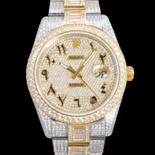 레플리카 [로렉스] 남성용 수제공정형 다이아 18K 옐루골드 튜닝 데이져스트 오토매틱 ETA 2824-2 41mm 보석다이얼 rol24629  