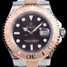 레플리카 [로렉스] 남성용 요트마스터 로즈골드116621 투톤콤비 팩토리 1:1 베스트 에디션 브라운 다이얼 ROL0300  