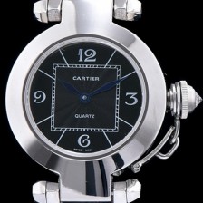 레플리카 [까르띠에] 남성용 파샤 블랙 다이얼 스위스 쿼츠 무브먼트 CAR0501  