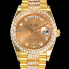 레플리카 [로렉스] 남성용 데이데이트 오토매틱 Cal.3235타입 36mm 금장시계 옐루골드 올금 다이아베젤부착 메탈줄 골드다이얼 rol50698  