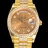 레플리카 [로렉스] 남성용 데이데이트 오토매틱 Cal.3235타입 36mm 금장시계 옐루골드 올금 다이아베젤부착 메탈줄 골드다이얼 rol50698  