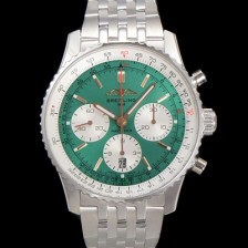 레플리카 [브라이틀링] 남성용 네비타이머 AB01388A1L1P1 크로노그래프 ETA7750-2 타입 오토매틱 43mm 메탈줄 그린 다이얼 bre6005  