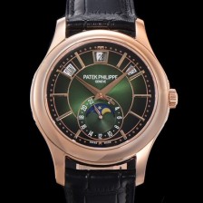 레플리카 [파텍필립] 남성용 컴플리케이션 5205R-011 오토매틱 Cal.324 S C 문페이즈  40mm  가죽줄 그린다이얼 pat5121  