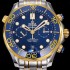 레플리카 [오메가]남성용 씨마스터 다이버 300M 마스터 크로노그래프 옐루골드 44mm 블루다이얼 OMG53678  