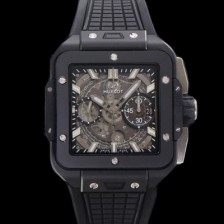 레플리카 [휴블렛] 남성용 스퀘어 뱅 유니코 821.CI.0170.RX 스켈레톤 다이얼 티타늄 에디션 세라믹 42미리 오토매틱 무브먼트 우레탄 러버밴드 hub2135  