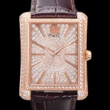레플리카 [피아제] 남성용 블랙티 오토매틱 ETA2824-2 타입 32mm 풀 다이아몬드 셋팅 / 18K로즈골드 보석다이얼 pia8824  