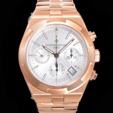 레플리카 [바쉐런콘스탄틴] 남성용 오버시즈 42mm 오토매틱 5500S 18K 로즈골드  메탈줄 화이트다이얼 vac2511  