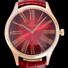 레플리카 [오메가]여성용 드빌 트레저 금장 다이아몬드 36미리 쿼츠 래드다이얼 OMG87215  