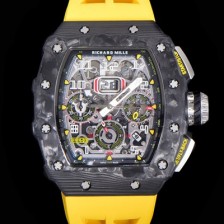 레플리카 [리차드밀레] 남성용 플라이백 RM11-03 오버사이즈 데이트 크로노그래프레드 포지드 카본 케이스 스켈레톤 다이얼 오토매틱 무브먼트 RIC08691  