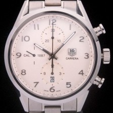 레플리카 [태그호이어] 남성용 까레라 칼리버 1887 크로노그래프 화이트 다이얼 7750 오토매틱 TAG4204  