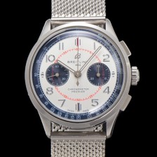 레플리카 [브라이틀링] 남성용 프리미에르 AB0018A71G1P1 크로노그래프 7750 타입 오토매틱 42mm 메쉬밴드 화이트 다이얼 bre6011  