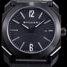 레플리카 [불가리] 남성용 옥토 베스트에디션 올 블랙 마오리 타투 패턴 다이얼 오토매틱 무브먼트 BVL4306  