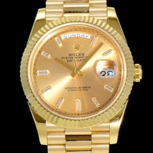 레플리카 [로렉스] 남성용 데이데이트 오토매틱 옐루골드 올금 금장시계 이티애이 2836-2 40미리 골드다이얼 3열 브레이슬릿 ROL79486  