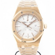 레플리카 [오데마피게] 남성용 하이엔드 로얄오크 15400OR.OO.1220OR.02 18K 로즈골드 오토매틱 Cal.3120타입 41mm 실버 와플 다이얼 aud6563  