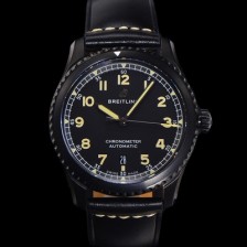 레플리카 [브라이틀링] 남성용 네비타이머 M17314101B1X1 블랙 PVD 코팅 오토매틱 2824 타입 41mm 가죽줄 블랙 다이얼 bre6055  