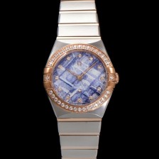 레플리카 [오메가] 여성용 컨스틀레이션 131.25.28.60.99.001 로즈골드 다이아몬드 세팅 베젤 28mm 쿼츠 무브먼트 메테오라이트 다이얼 omg0150  