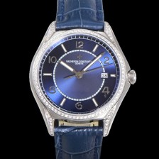 레플리카 [바쉐론 콘스탄틴] 남성용 피프티식스 Ref.4600E 오토매틱 1326 타입 40mm 보석/큐빅 가죽줄 블루 다이얼 vac1148  