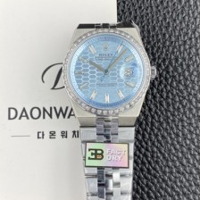 레플리카 [로렉스] 남성용 랜드드웰러 m127286TBR 플래티넘 바게트 플랫 주빌리 36mm 오토매틱 Cal.7135타입 아이스 블루 다이얼 rol5638  