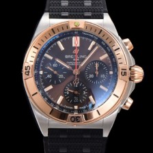레플리카 [브라이틀링] 남성용 크로노맷 B01 오토매틱 ETA7750-2 타입 42mm 금장시계 우레탄줄 브라운다이얼 bre21743  