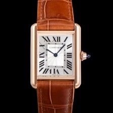 레플리카 [까르띠에] 여성용 신상 탱크 WGTA0011 실버 다이얼 33.7mm 로즈골드 악어가죽 쿼츠 무브먼트 car69355  