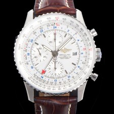 레플리카 [브라이틀링] 남성용 네비타이머 크로노그래프 ETA7750-2 타입 오토매틱 46mm 가죽줄 화이트다이얼 bre5139  