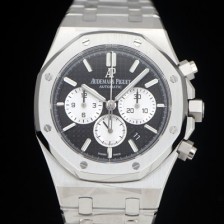 레플리카 [오데마피게] 남성용 로얄오크 26331ST.OO.1220ST.02 블랙 와플 다이얼 신형 ETA 7750B-2 오토매틱 무브먼트 AUD88422  