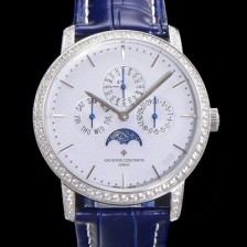 레플리카 [바쉐런콘스탄틴] 남성용 패트리모니 다이아셋팅 논페이즈 오토매틱 1120타입 41mm 가죽줄 그레이다이얼   vac0822  