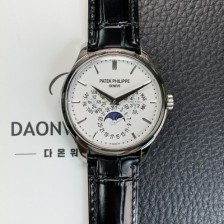 레플리카 [파텍필립] 남성용 퍼페추얼 캘린더 5140 가죽줄 40mm 오토매틱 Cal.240 타입 화이트 다이얼 pat2239  