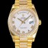 레플리카 [로렉스] 남성용 데이데이트 오토매틱 Cal.3235타입 36mm 금장시계 옐루골드 올금 다이아베젤부착 메탈줄 화이트 자게다이얼 rol64538  