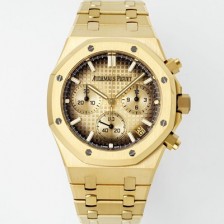 레플리카 [오데마피게] 남성용 로얄오크 26240BA.OO.1320BA.02 크로노그래프 18K 옐로우골드 41mm 오토매틱 Cal.4401 타입 스모크 샴페인 와플 다이얼 aud6559  