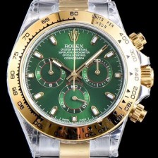 레플리카 [로렉스] 남성용 최신버전 업그레이드형!!코스모그래프 데이토나 116508 18K 옐로우 골드 콤비 크로노그래프 그린 다이얼 오이스터 브레이슬릿 신형 7750B-2 오토매틱 무브먼트 ROL0040  