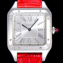 레플리카 [까르띠에]남여공용 산토스 두몽트 쿼츠 커플시계 38미리 43미리/38미리 M/S 실버다이얼 CAR78582  