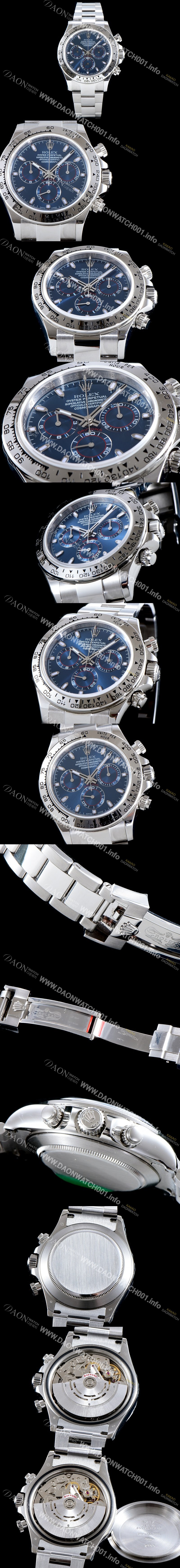 레플리카 [로렉스] 남성용 데이토나 블루 다이얼 오토매틱 무브먼트 ROL0155