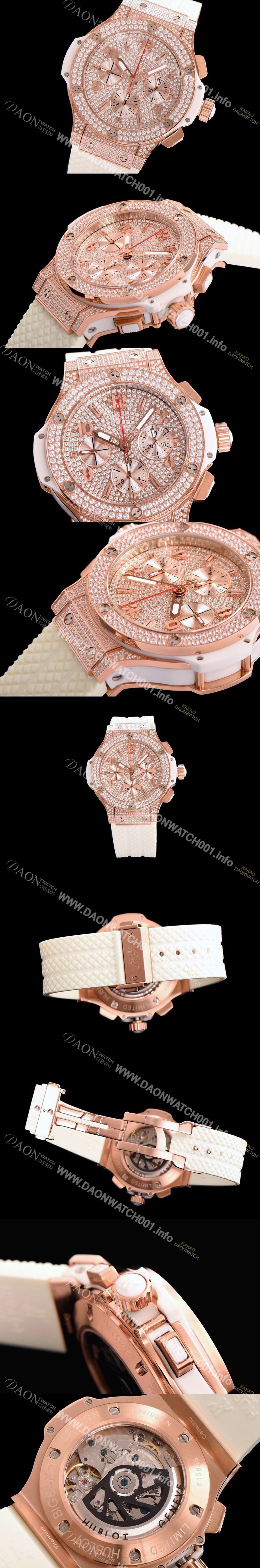 레플리카 [휴블렛] 남성용 빅뱅 크로노그래프 다이아몬드 다이얼 오토매틱 무브먼트 HUB0435