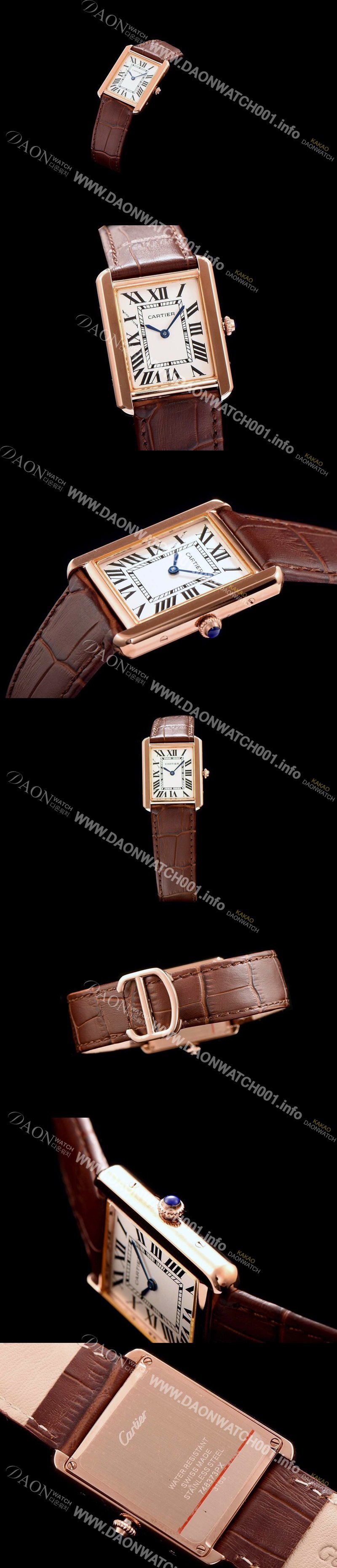 레플리카 [까르띠에] 남성용 탱크 로마 인덱스 화이트 다이얼 커플용 쿼츠 무브먼트 CAR0502