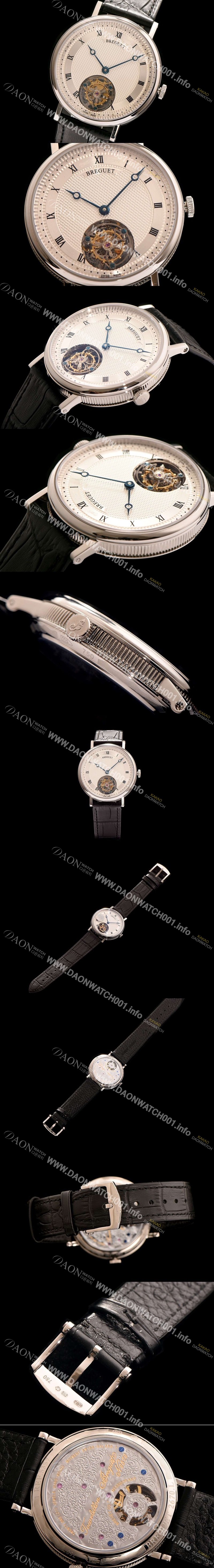 레플리카 [브레게] 남성용 클래식 화이트 다이얼 투어빌론 무브먼트 BRG4202