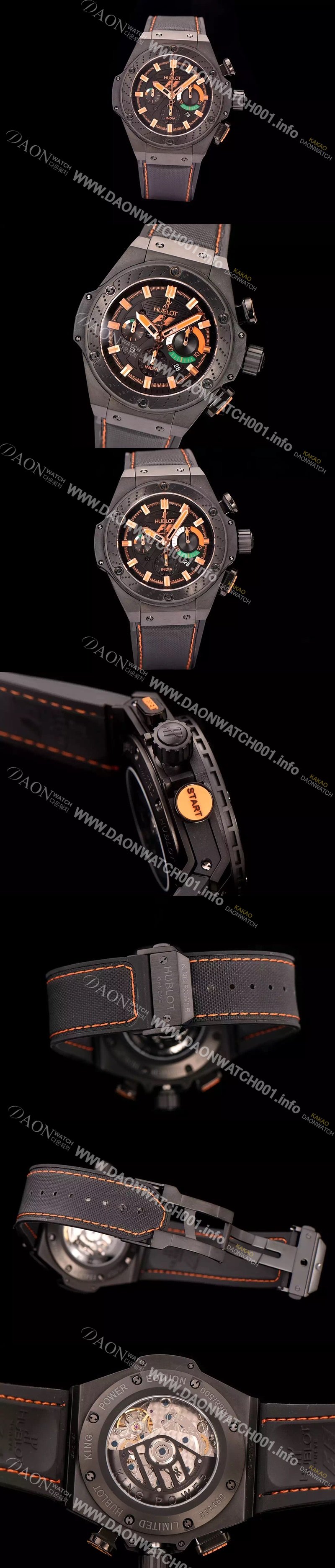 레플리카 [휴블렛] 남성용 빅뱅 킹파워 F1 48mm 버전 블랙 다이얼 오토매틱 무브먼트 HUB0455