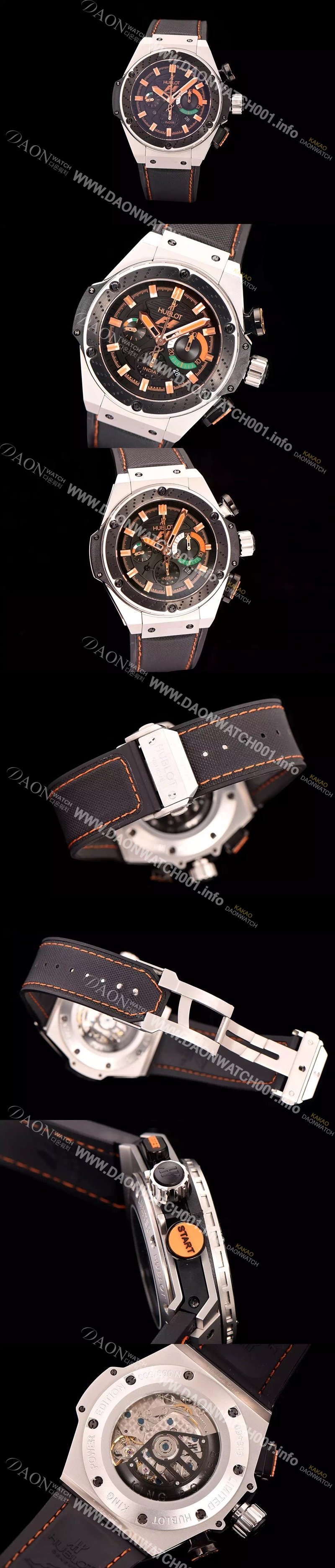 레플리카 [휴블렛] 남성용 빅뱅 킹파워 F1 48mm 버전 블랙 다이얼 오토매틱 무브먼트 HUB0451