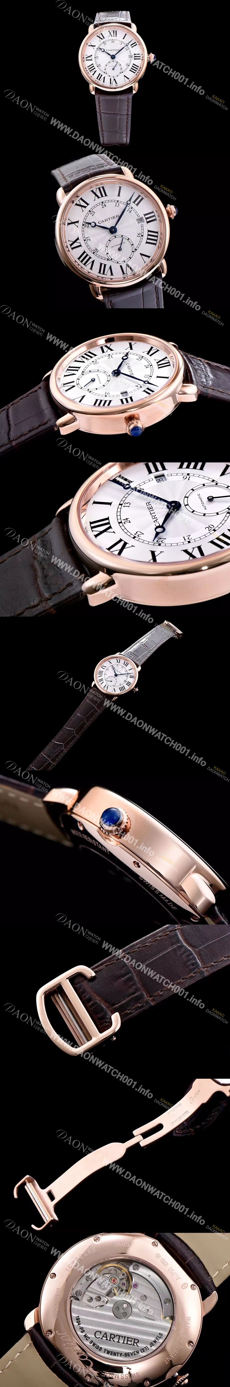 레플리카 [까르띠에] 남성용 롱드 솔로 드 까르띠에 W6801005로즈골드 화이트 다이얼 오토매틱 무브먼트 CAR0533