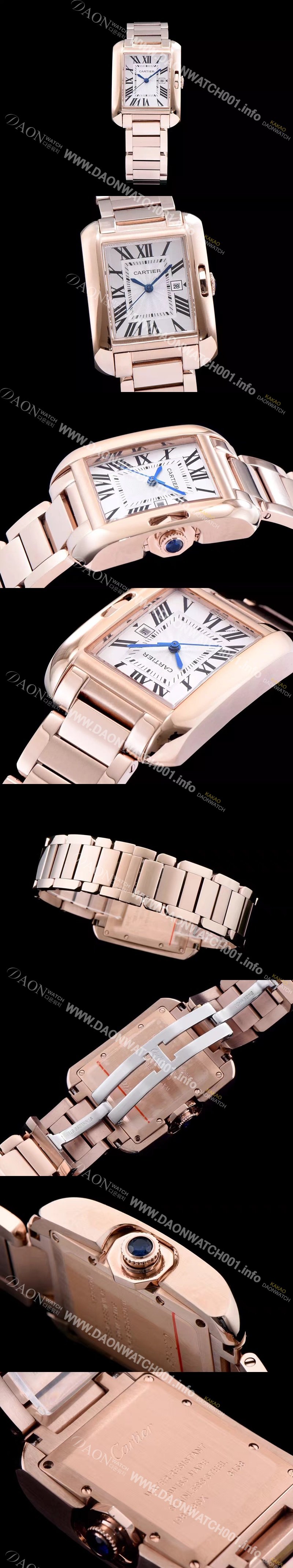 레플리카 [까르띠에] 남성용 탱크 화이트 다이얼 쿼츠 무브먼트 CAR0050