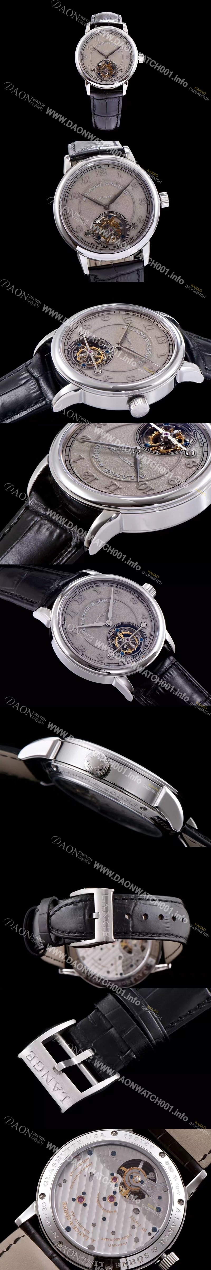 레플리카 [아랑게운트죄네] 남성용 Handwerkskunst 그레이 다이얼 투어빌론 무브먼트 LAN4202