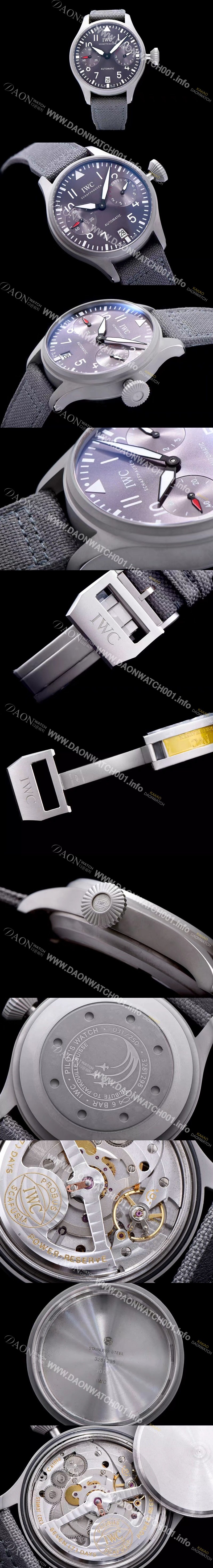 레플리카 [아이더블유씨] 남성용 파일럿 그레이 다이얼 오토매틱 무브먼트 IWC0202